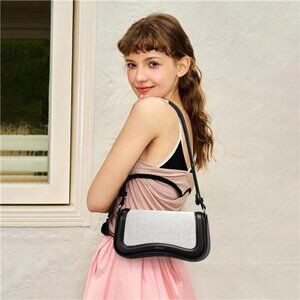 Small Shoulder Bag Trendy White Black